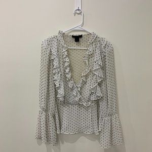 Maison Cinqcent Flared White Blouse